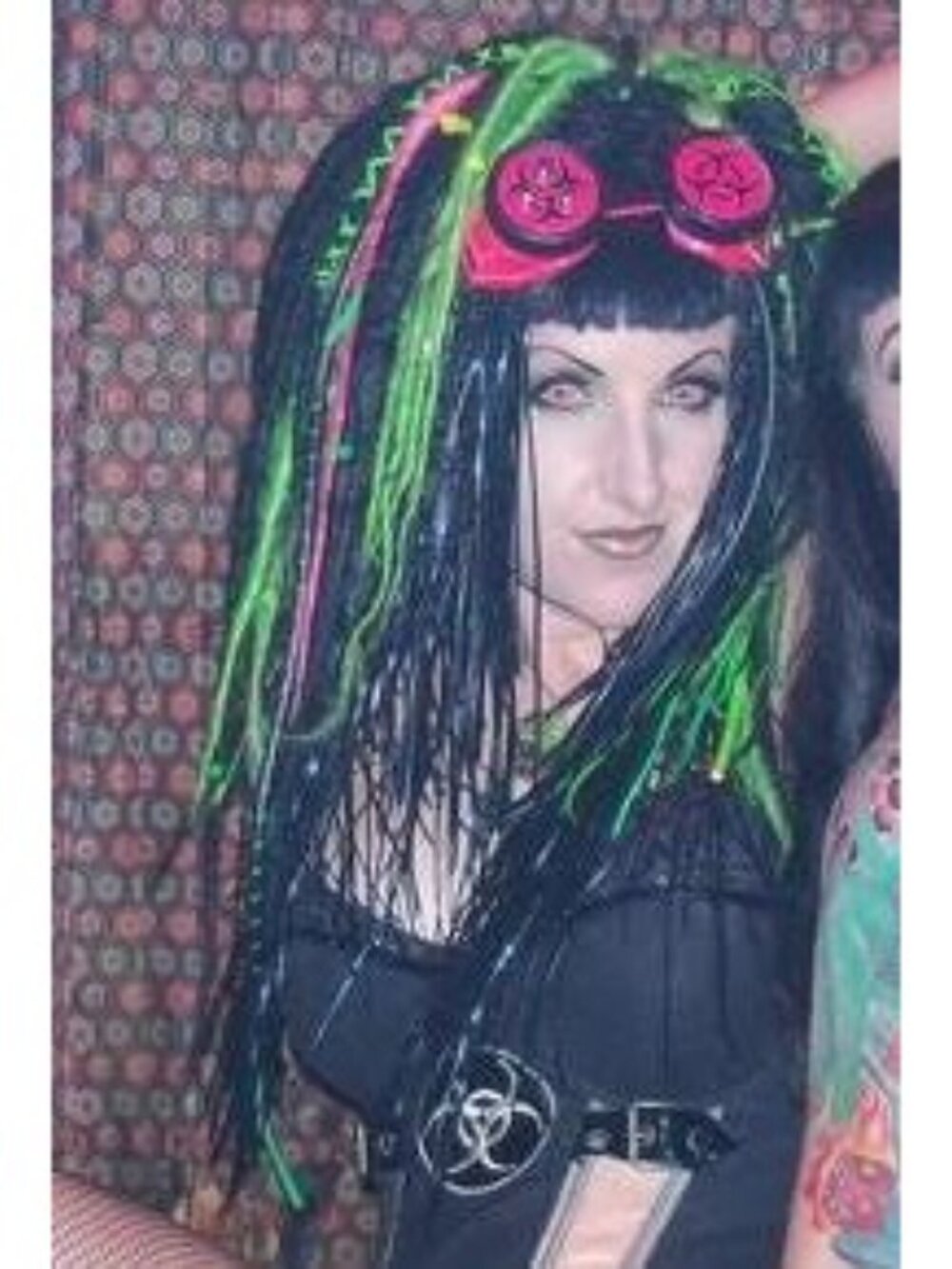 Single Green & Black Dread Falls rexlace tubing beads hair extensions dreads - Picture 14 of 16